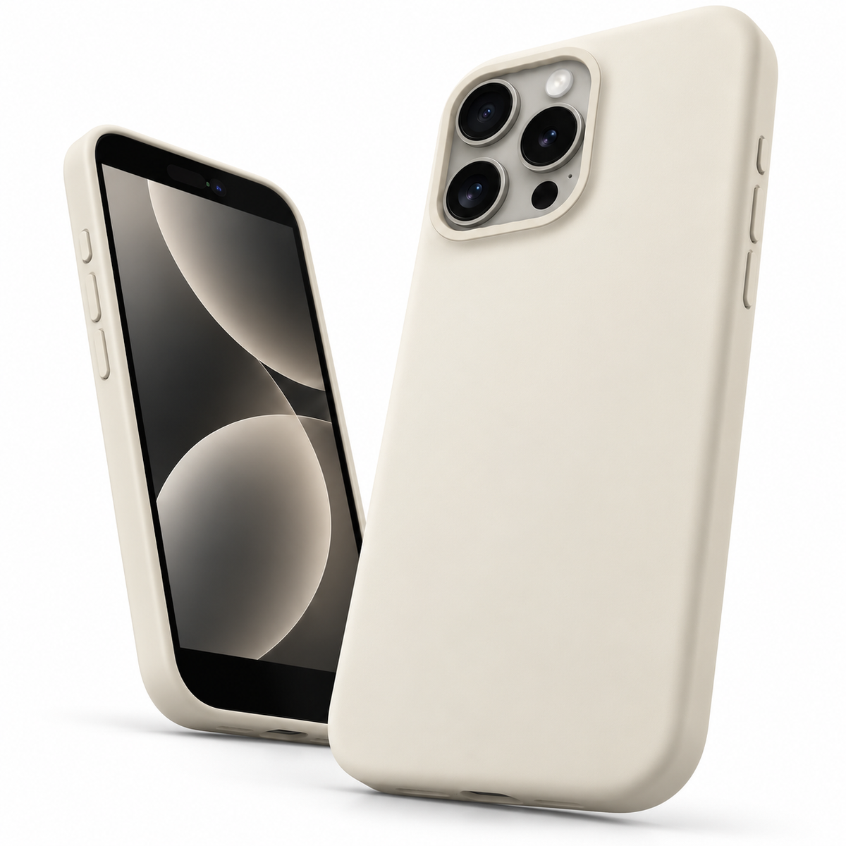 Premium Liquid Silicone Case for Apple iPhone 14 Pro Max - White - angled product view
