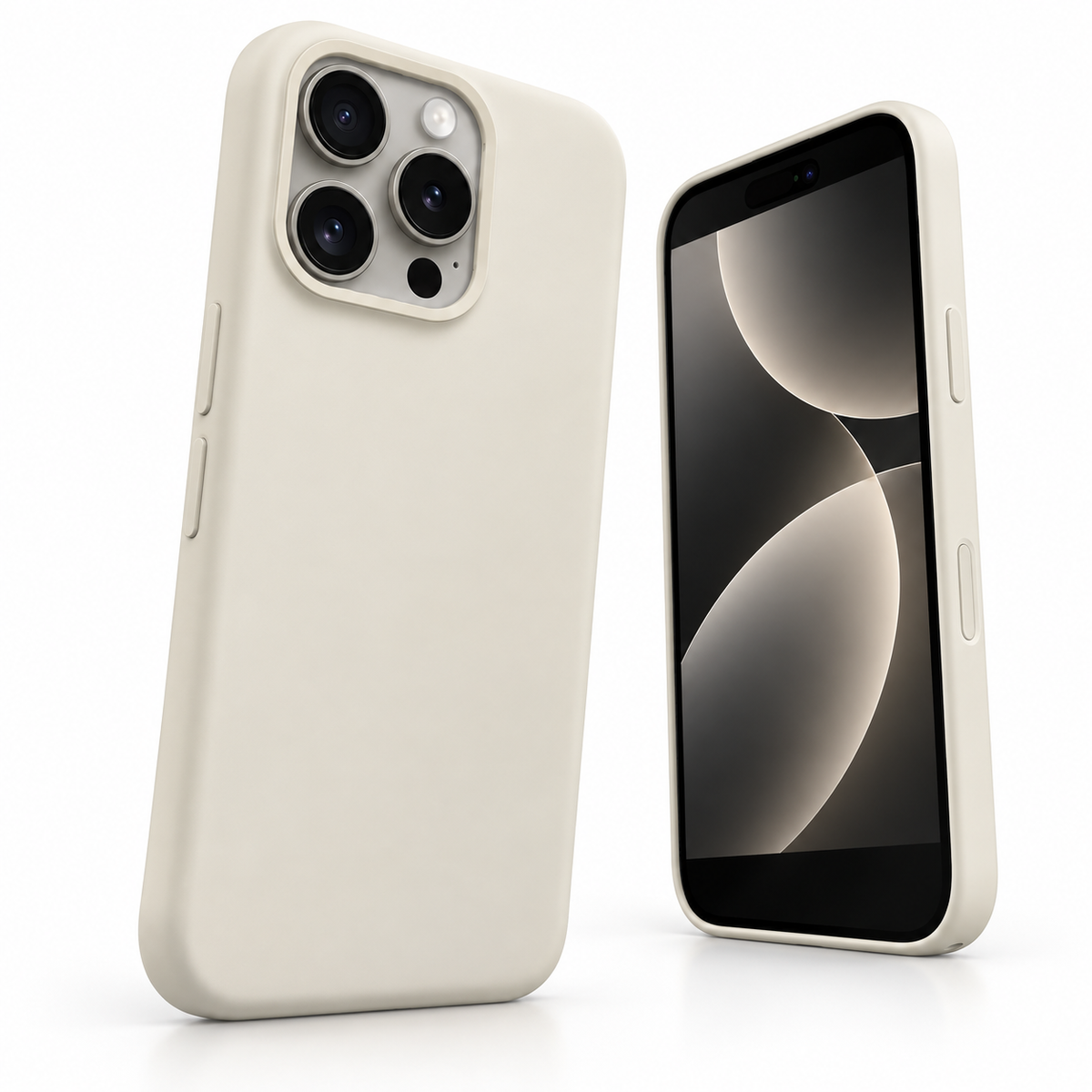 Premium Liquid Silicone Case for Apple iPhone 14 Pro Max - White - close-up design view