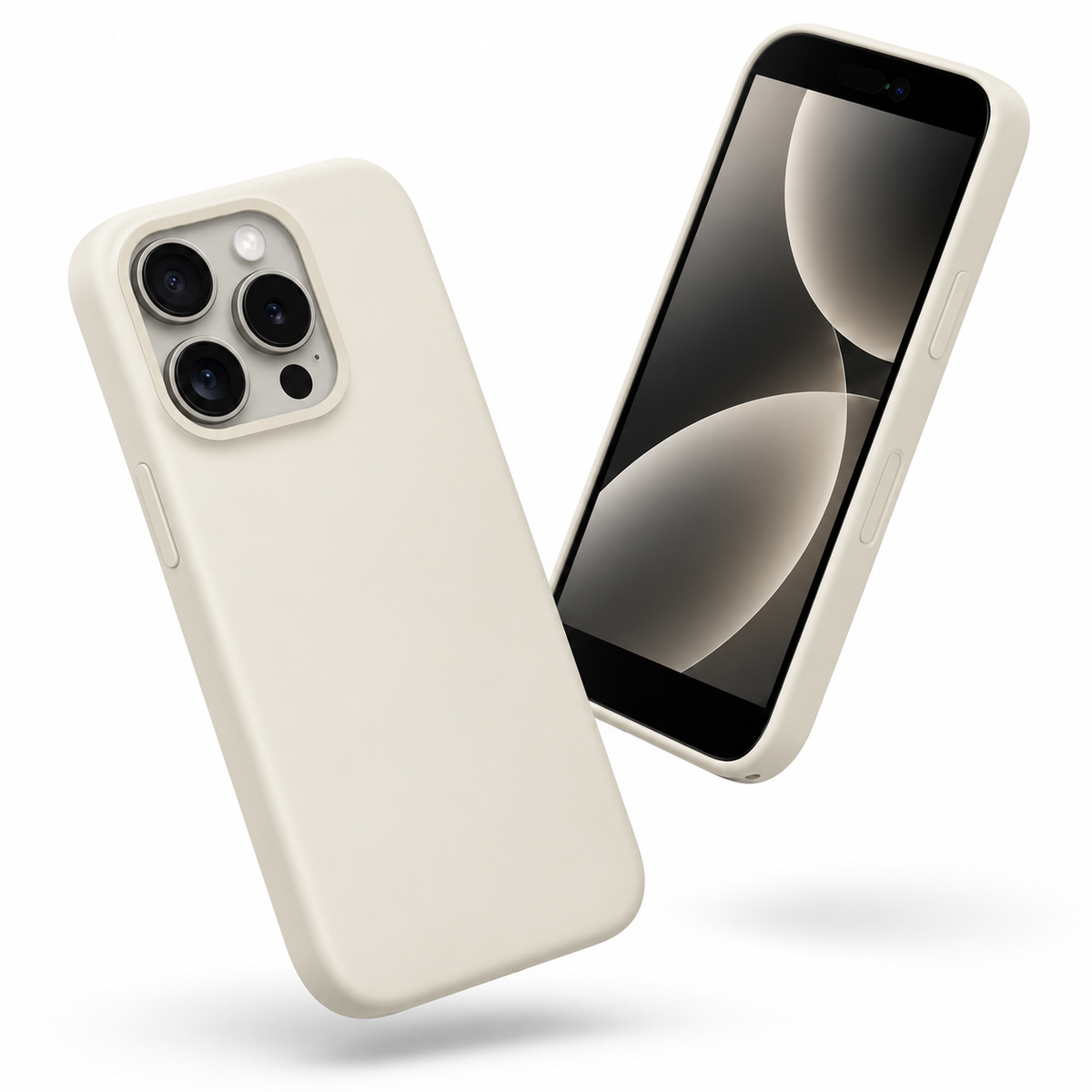 Premium Liquid Silicone Case for Apple iPhone 14 Pro Max - White - side profile product view