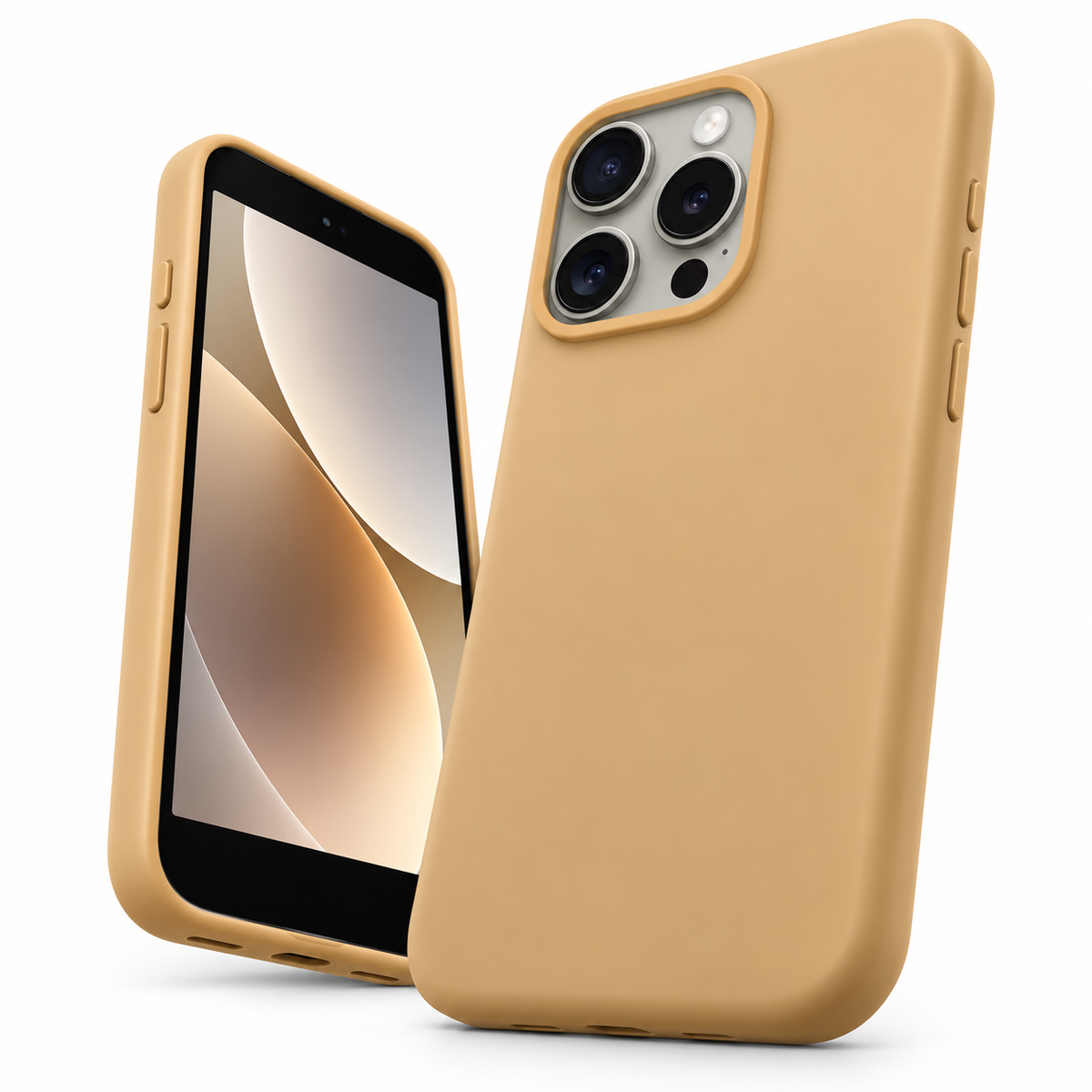 Premium Liquid Silicone Case for Apple iPhone 14 Pro - Brown - side profile product view