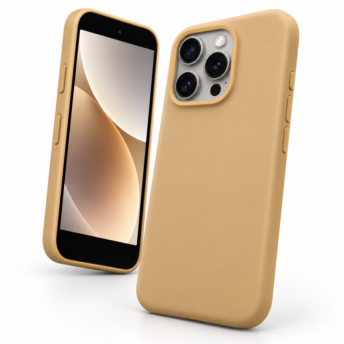 Premium Liquid Silicone Case for Apple iPhone 13 Pro Max - Brown - angled product view