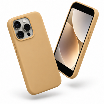 Premium Liquid Silicone Case for Apple iPhone 14 Pro Max - Brown - close-up design view