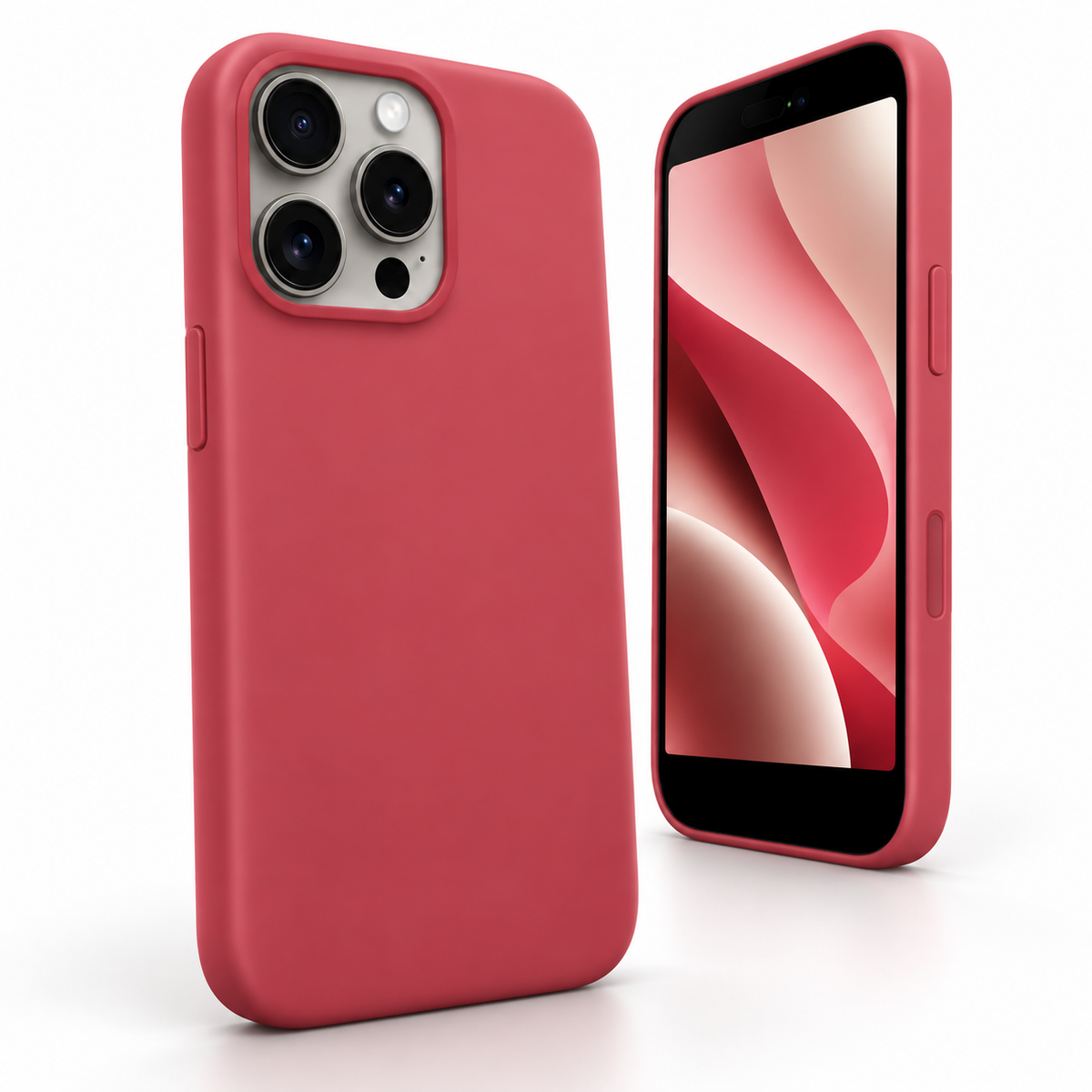 Premium Liquid Silicone Case for Apple iPhone 13 Pro Max - Wine - angled product view