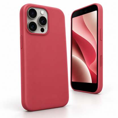 Premium Liquid Silicone Case for Apple iPhone 13 Pro Max - Wine - angled product view