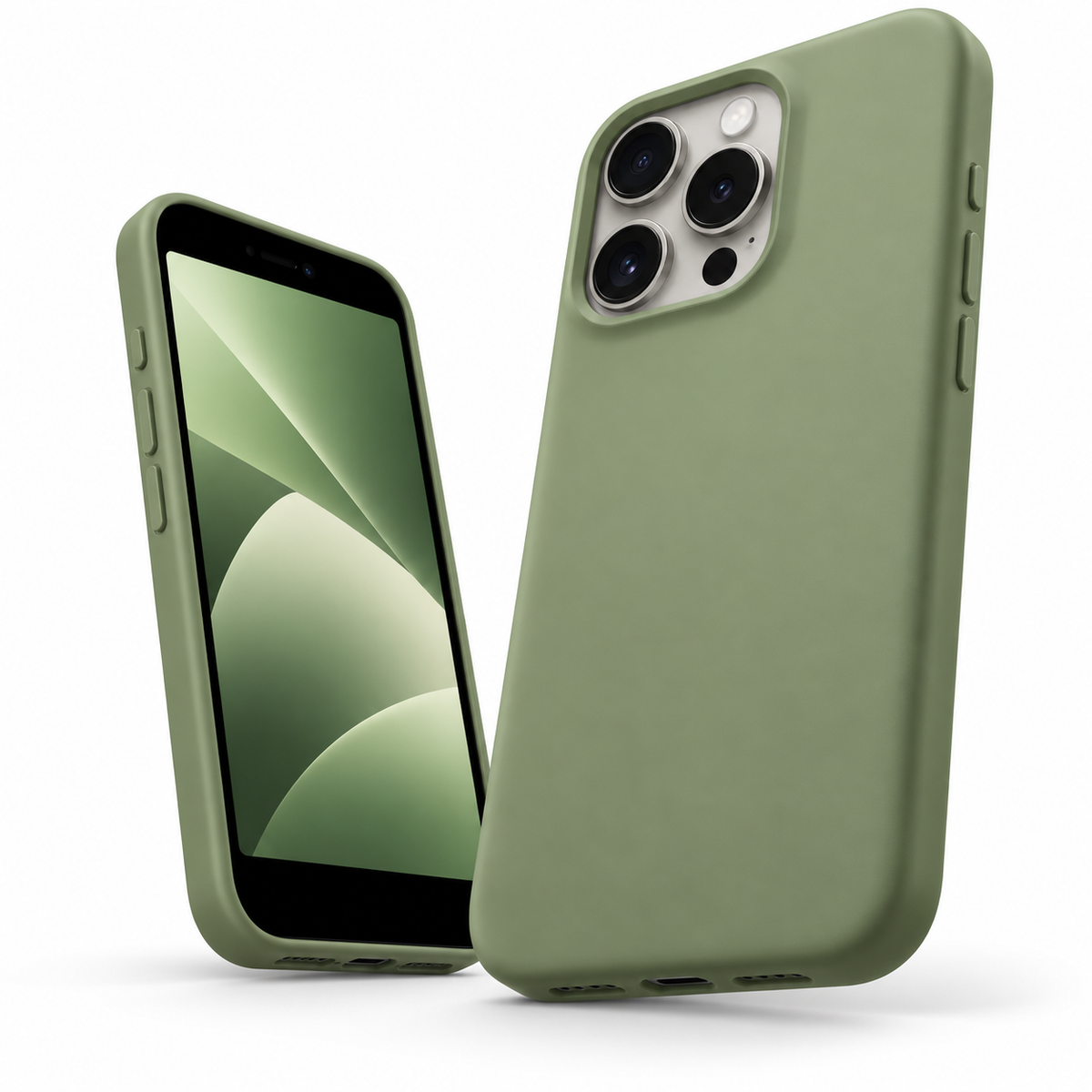 Premium Liquid Silicone Case for Apple iPhone 14 Pro Max- Hunter Green - side profile product view