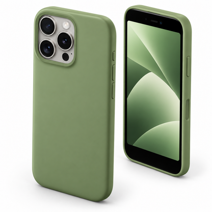 Premium Liquid Silicone Case for Apple iPhone 14 Pro Max- Hunter Green - close-up design view
