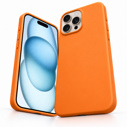 Premium Liquid Silicone Case for Apple iPhone 14 Pro Max - Orange - side profile product view