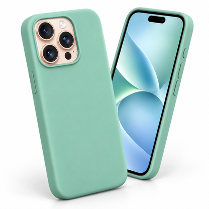 Premium Liquid Silicone Case for Apple iPhone 14 Pro - Teal - side profile product view