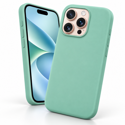 Premium Liquid Silicone Case for Apple iPhone 13 Pro Max - Teal - close-up design view