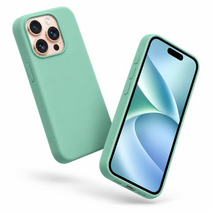 Premium Liquid Silicone Case for Apple iPhone 13 Pro Max - Teal - angled product view