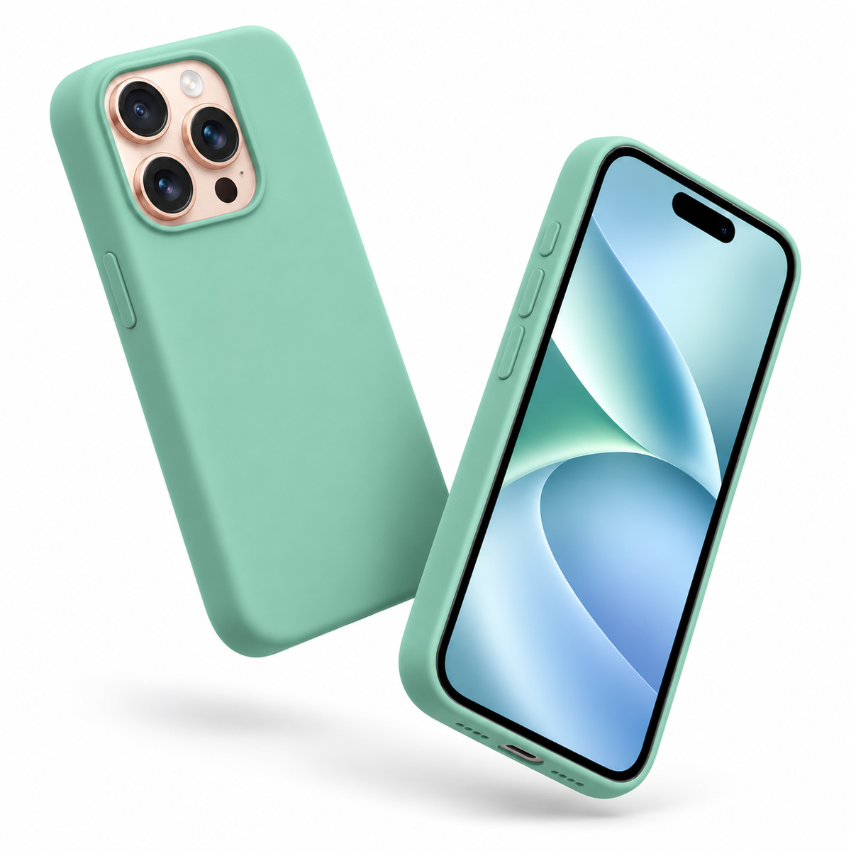 Premium Liquid Silicone Case for Apple iPhone 14 Pro Max - Teal - angled product view