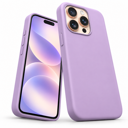 Premium Liquid Silicone Case for Apple iPhone 14 Pro - Light Purple - close-up design view