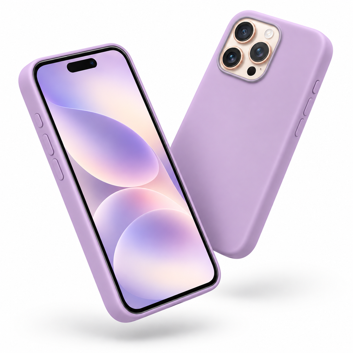 Premium Liquid Silicone Case for Apple iPhone 13 Pro Max - Light Purple - angled product view
