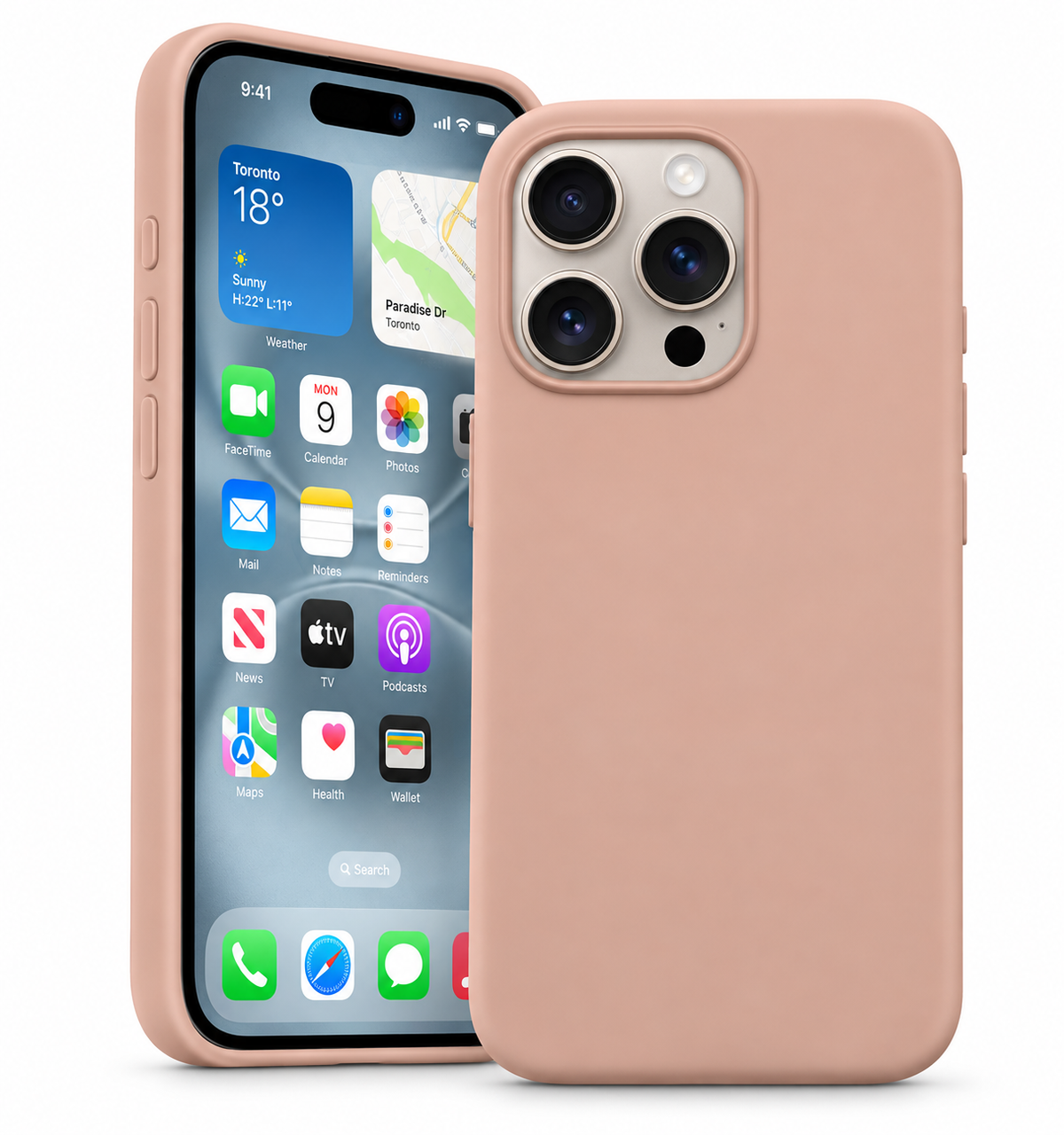 Premium Liquid Silicone Case for Apple iPhone 13 Pro Max - Rose Gold - side profile product view