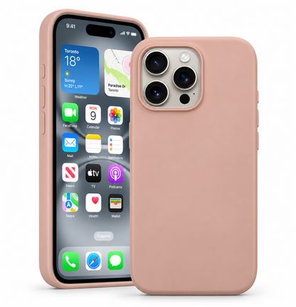 Premium Liquid Silicone Case for Apple iPhone 13 Pro Max - Rose Gold - angled product view