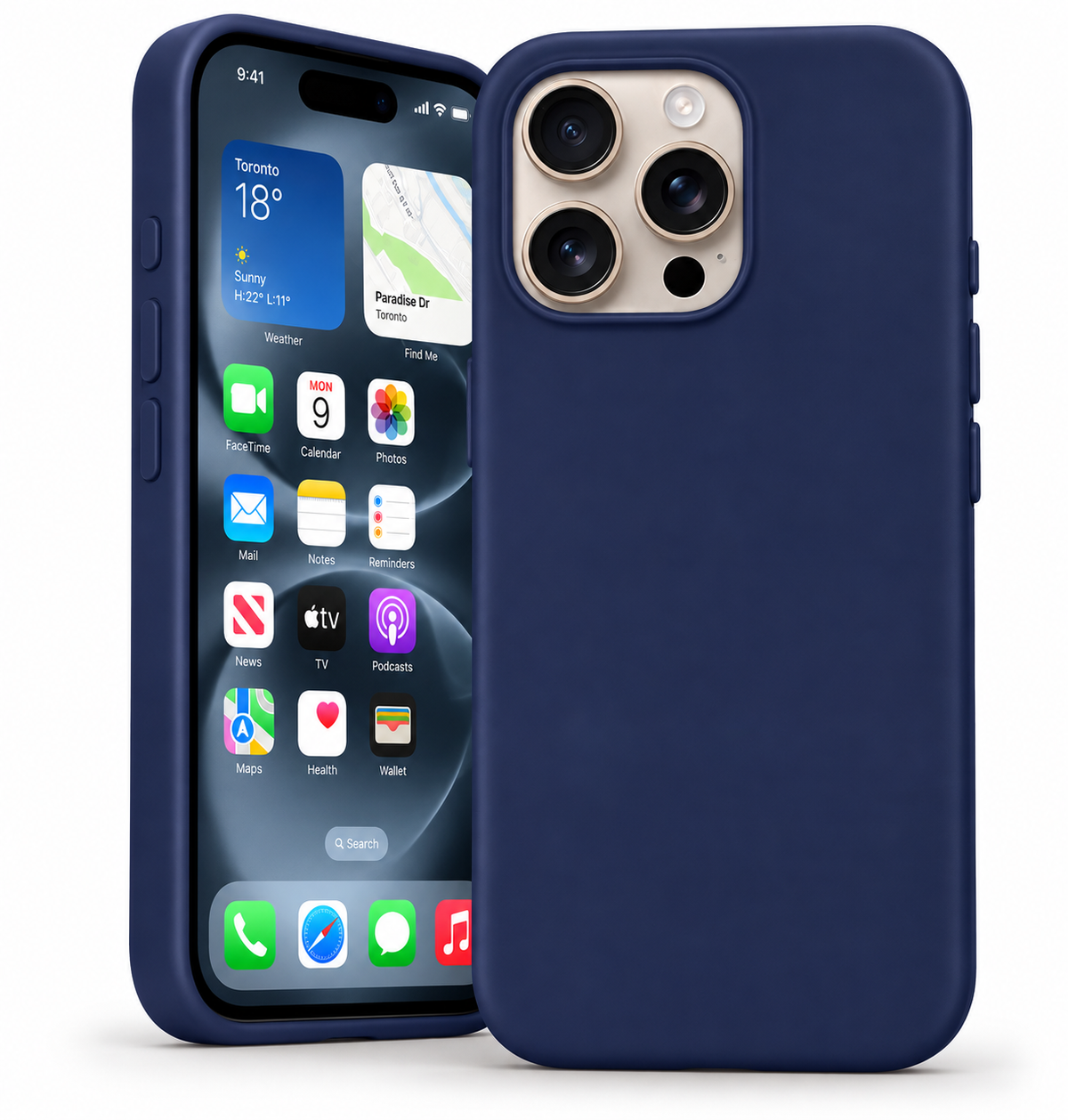 Premium Liquid Silicone Case for Apple iPhone 14 Pro - Navy - main product view
