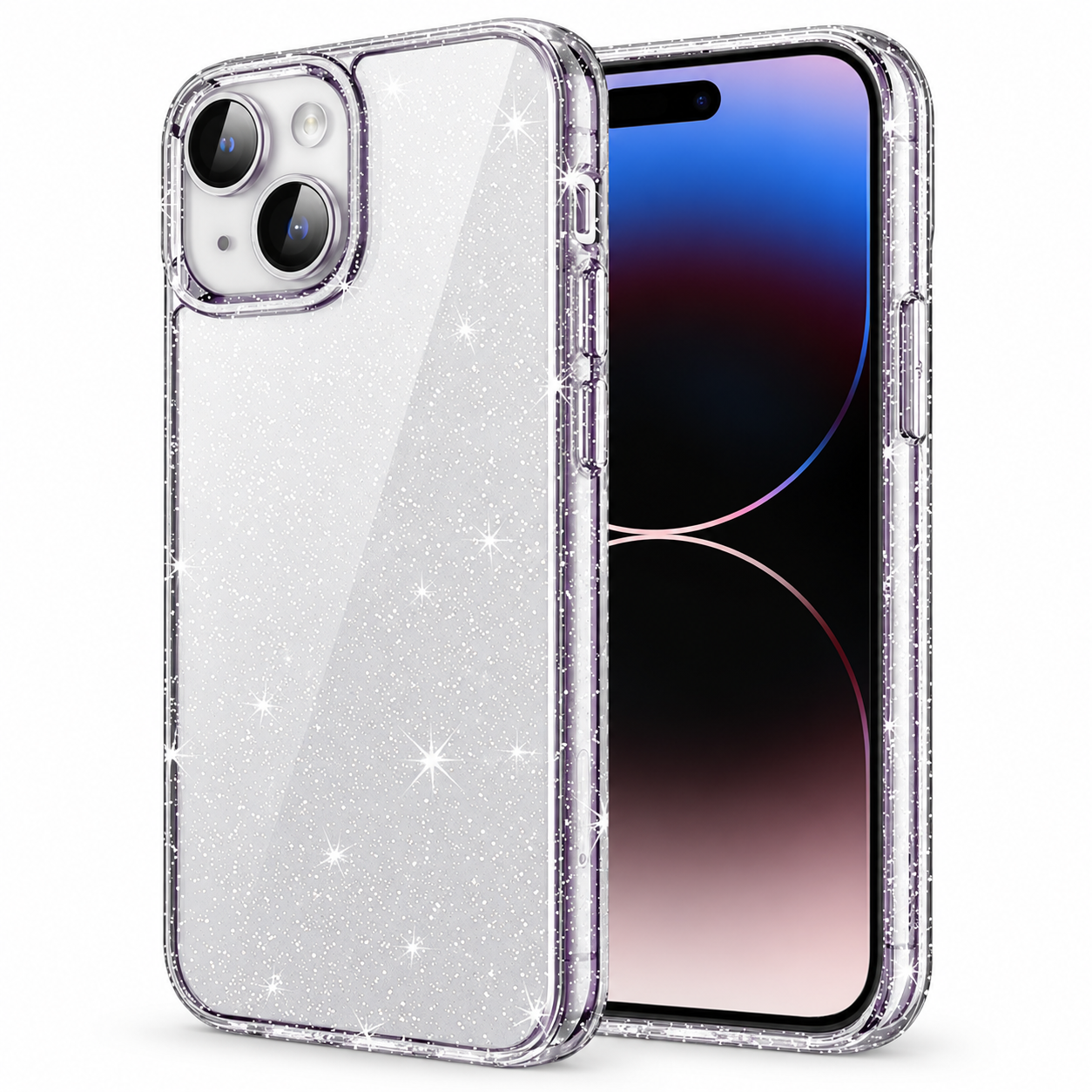 Sparkly Clear Armor Case for Apple iPhone 15 - Clear