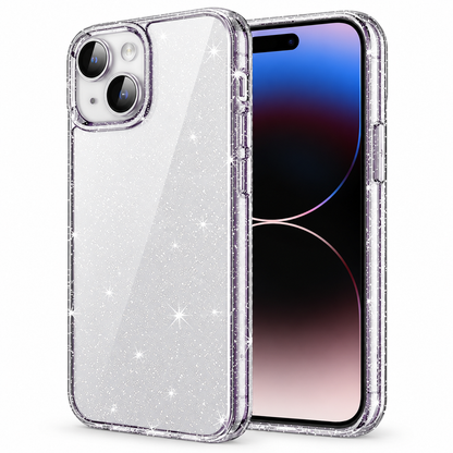 Sparkly Clear Armor Case for Apple iPhone 15 - Clear