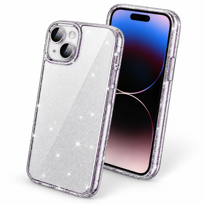 Sparkly Clear Armor Case for Apple iPhone 15 - Clear