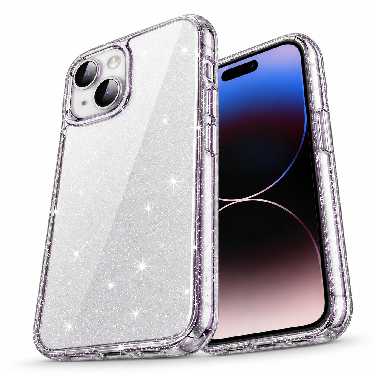 Sparkly Clear Armor Case for Apple iPhone 15 - Clear