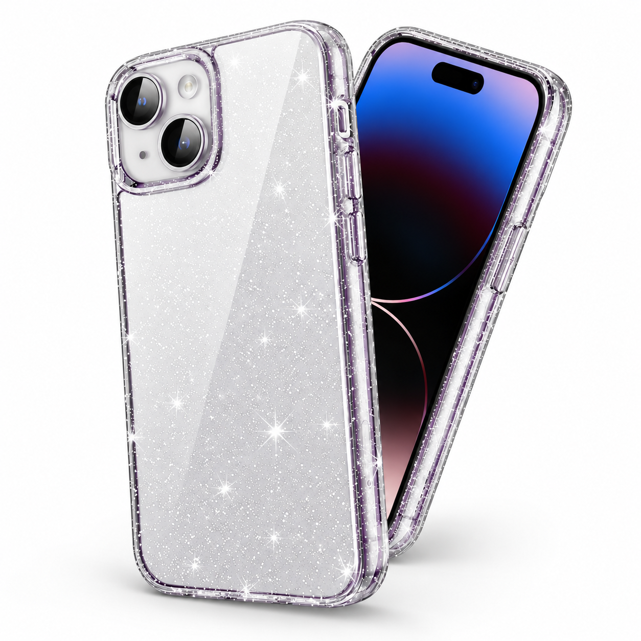 Sparkly Clear Armor Case for Apple iPhone 15 - Clear