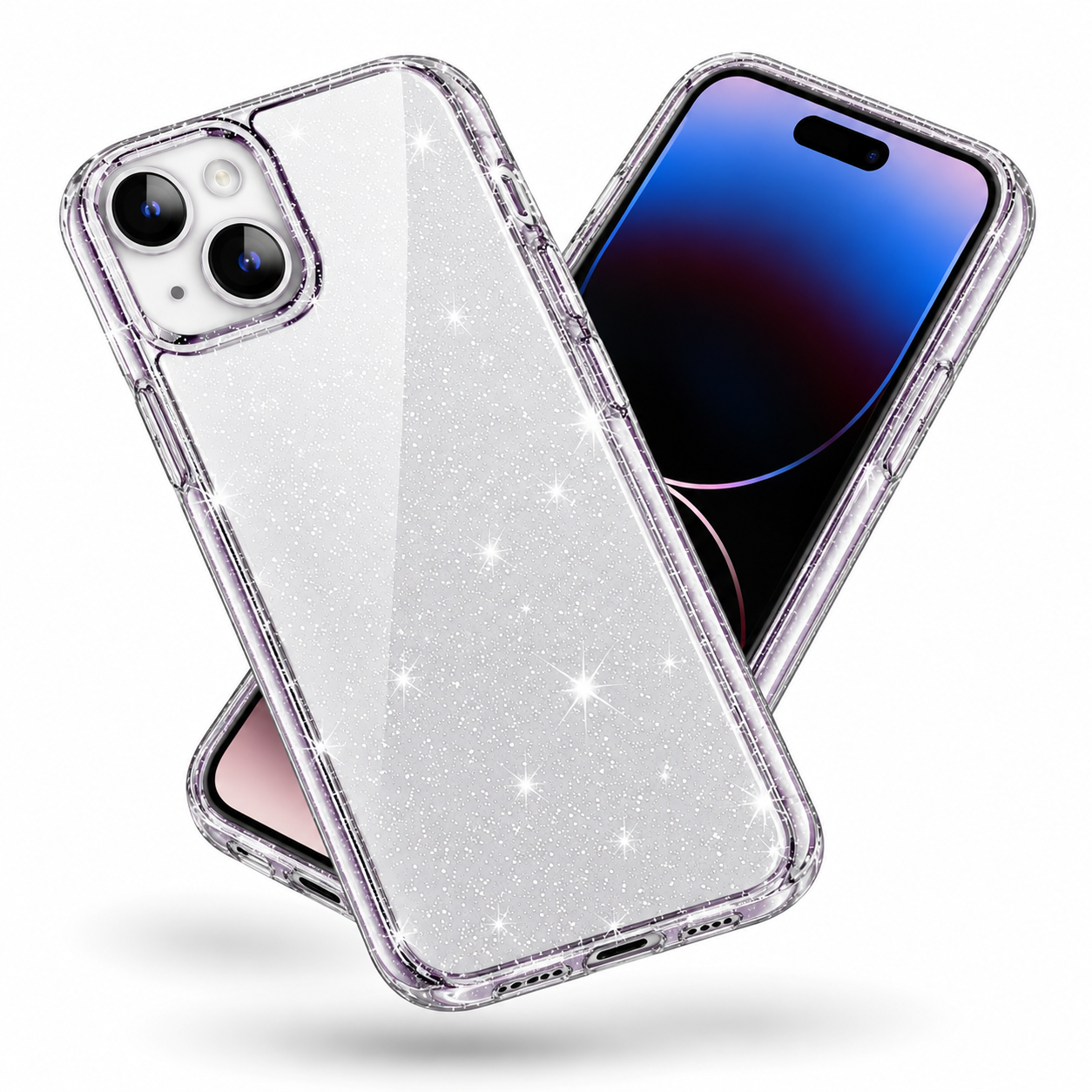 Sparkly Clear Armor Case for Apple iPhone 15 - Clear