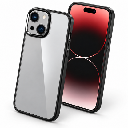 Transparent Armor Case for Apple iPhone 15 - Black