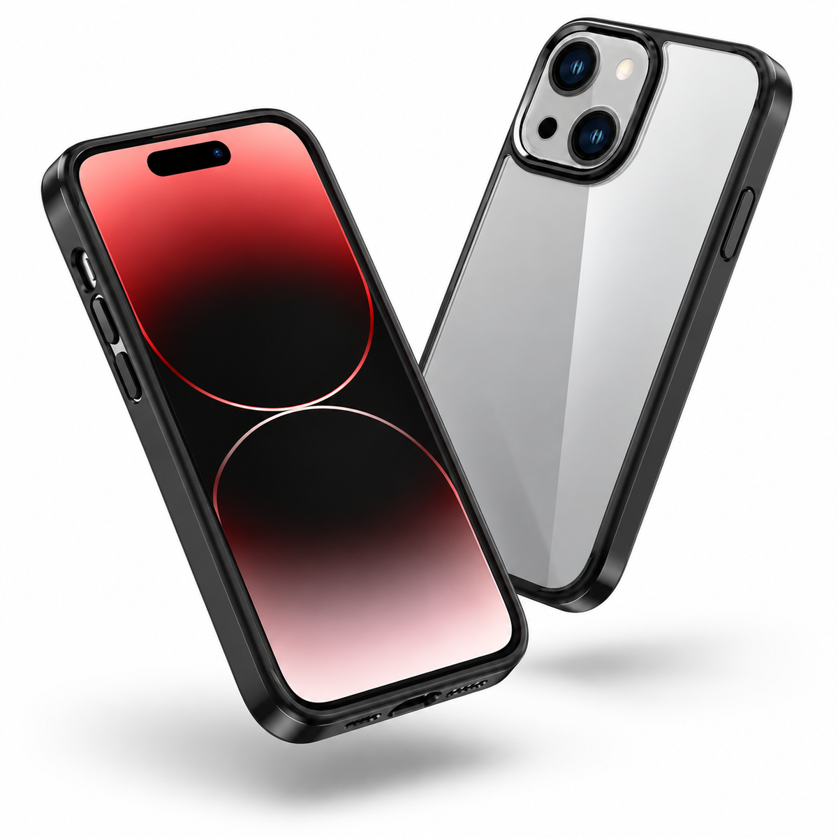 Transparent Armor Case for Apple iPhone 15 - Black