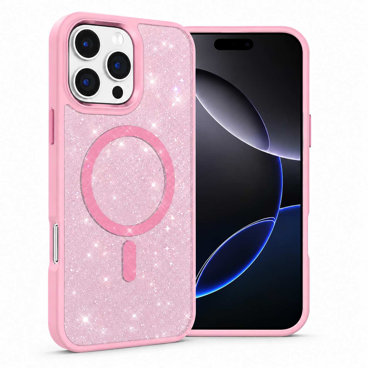 Glitter MagSafe Matt Ultra Hybd Case Apple iPhone 16 Pro Max - Pink