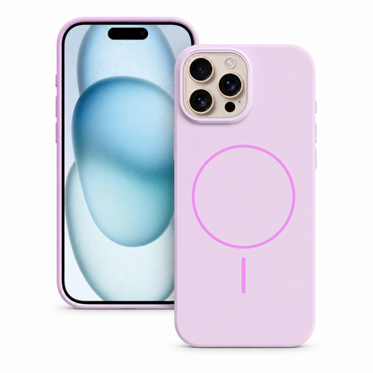 Purple MagSafe vibrant silicone case for Apple iPhone 16 Pro Max