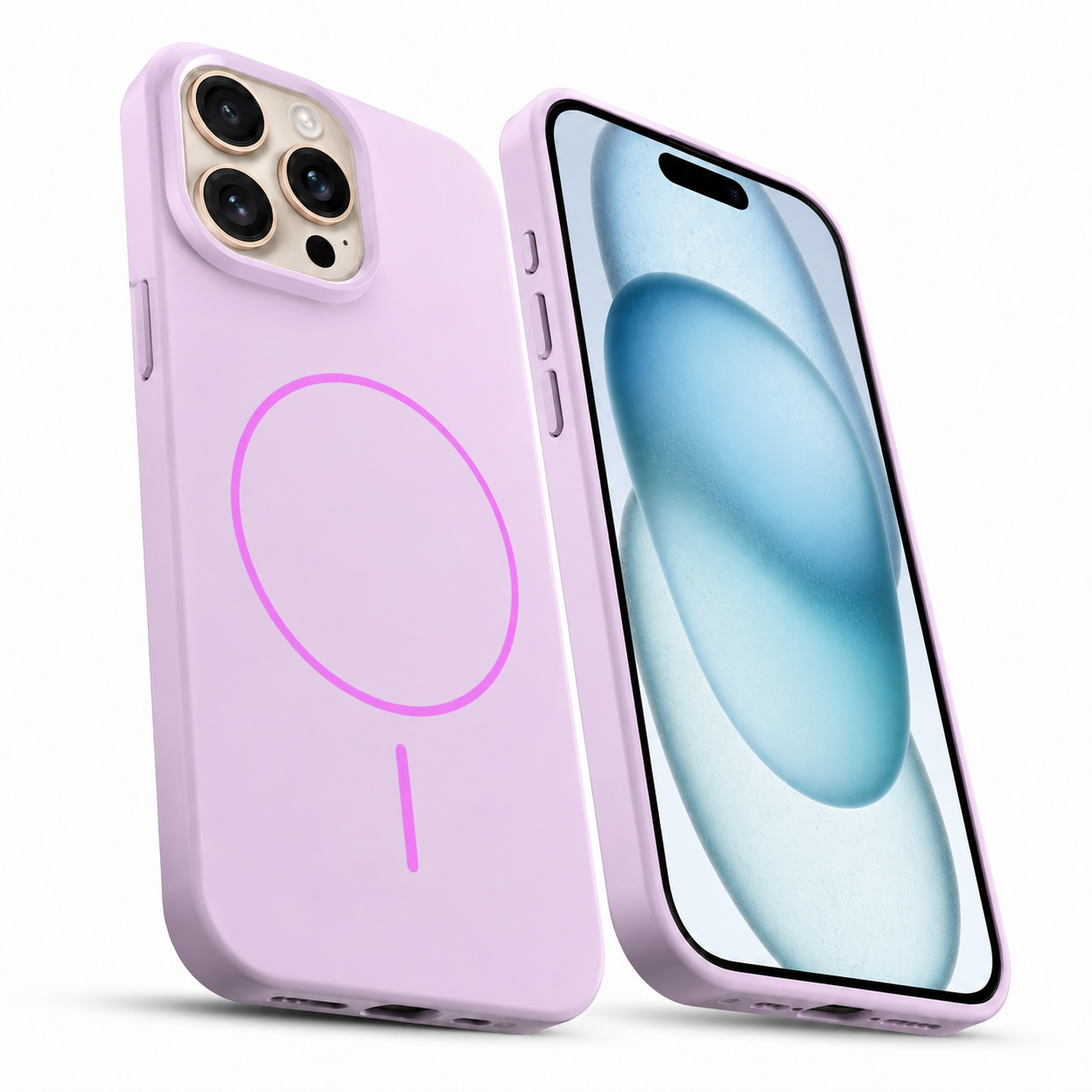 Purple MagSafe silicone phone case for iPhone 16 Pro Max