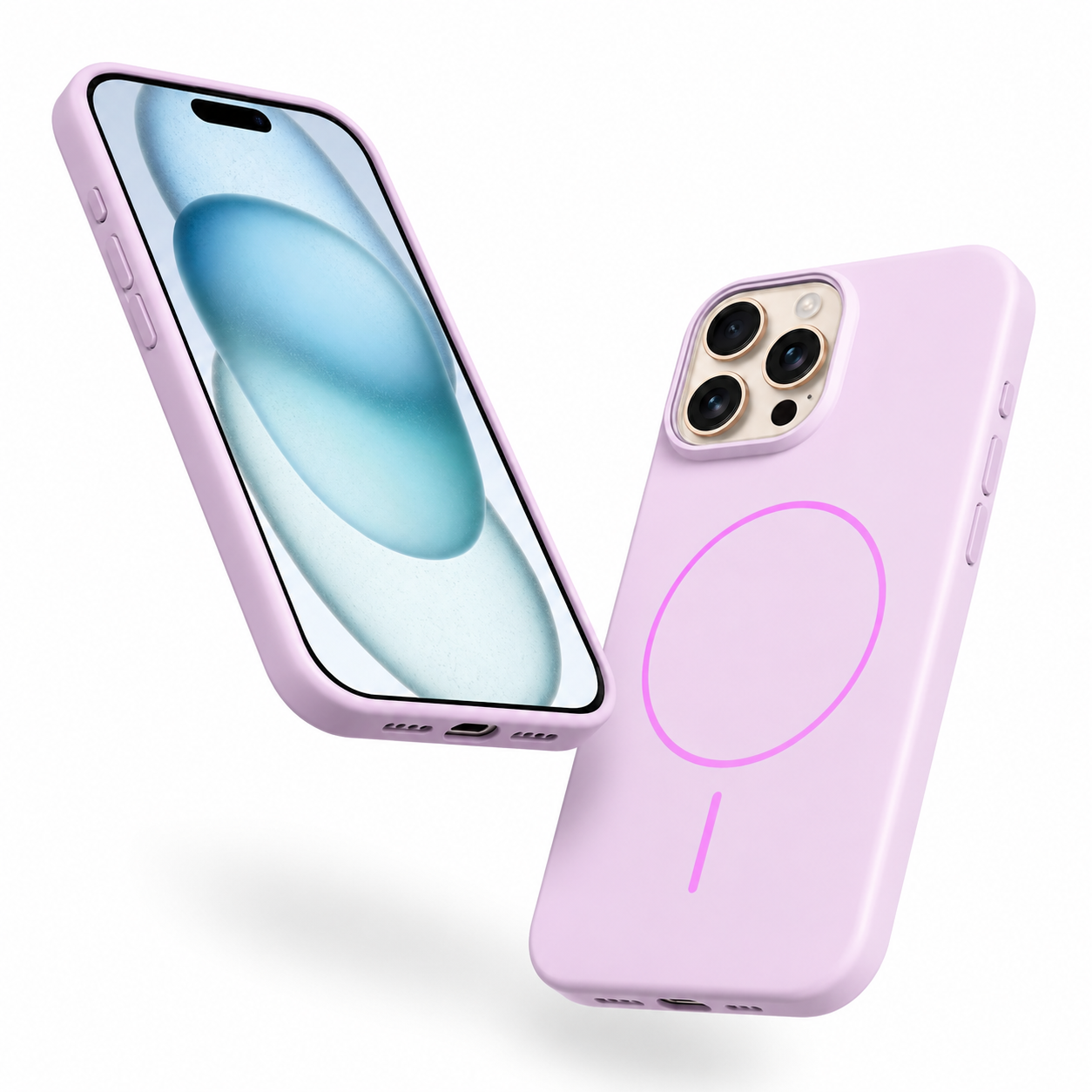 Purple magnetic silicone case with MagSafe for iPhone 16 Pro Max