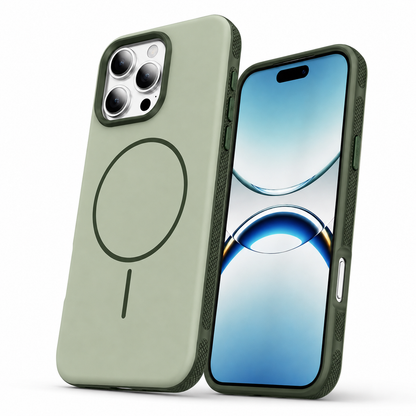 Green iPhone 16 Pro Max stylish magnetic protective case
