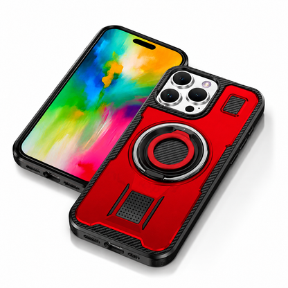 Ring Grip and Stand Case for Apple iPhone 14 Pro Max - Red - close-up design view