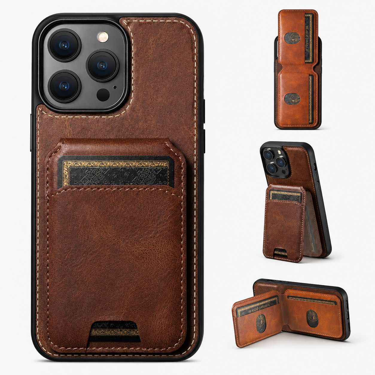 Brown Stealth Wallet Case for Apple iPhone 16 Pro Max
