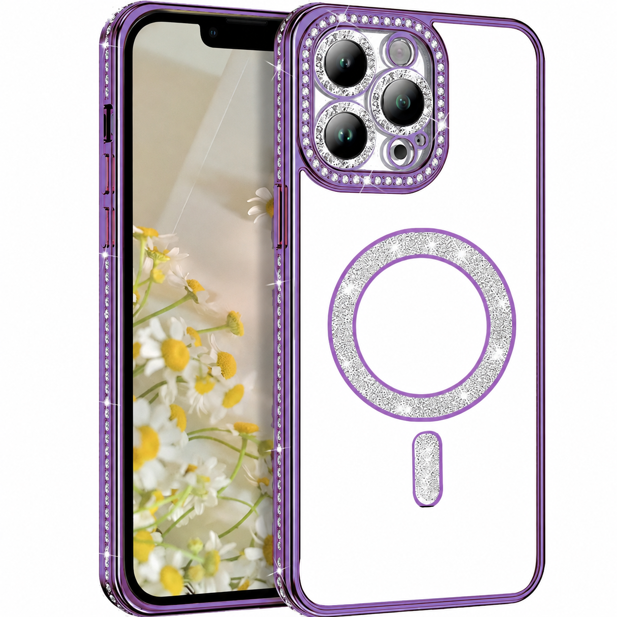 Glitter Electroplated MagSafe Case for Apple iPhone 16 Pro Max - Purple