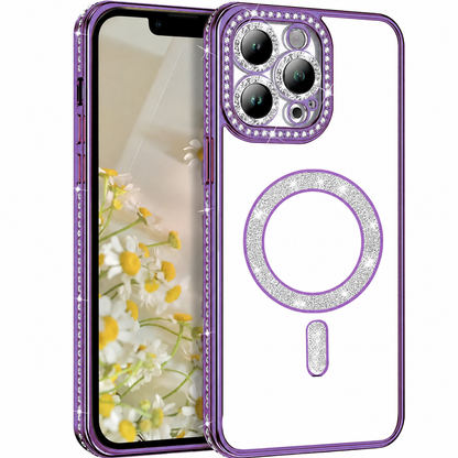 Glitter Electroplated MagSafe Case for Apple iPhone 16 Pro Max - Purple