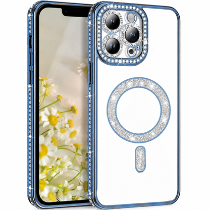 Glitter Electroplated MagSafe Case for Apple iPhone 16 Pro Max - Blue