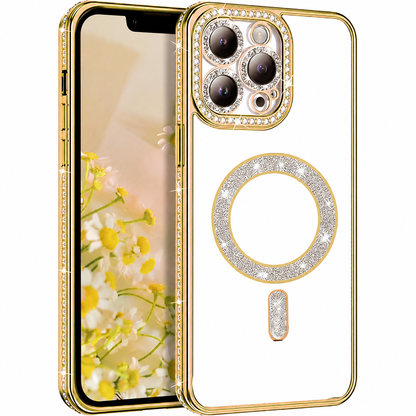 Glitter Electroplated MagSafe Case for Apple iPhone 16 Pro Max - Gold