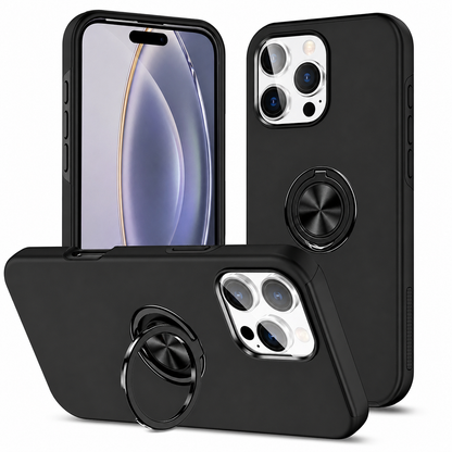 Swirl Invisible Ring Stand Case for Apple iPhone 16 Pro Max - Black