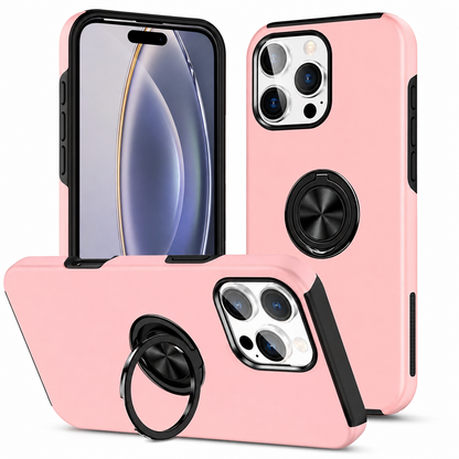 Swirl Invisible Ring Stand Case for Apple iPhone 16 Pro Max - Rose Gold