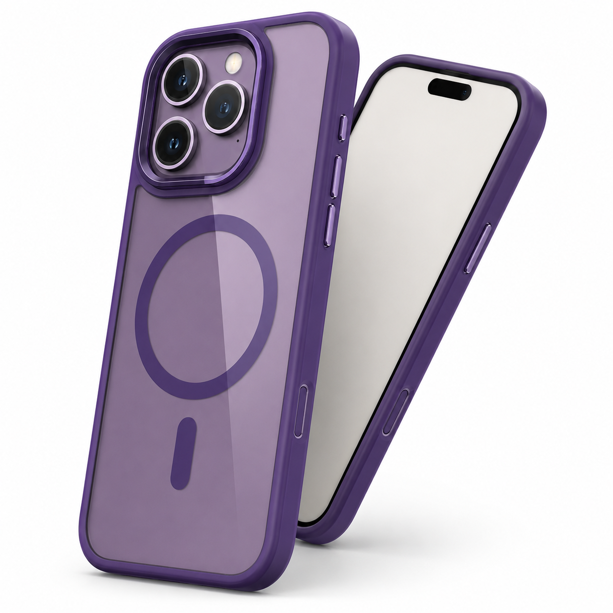 Frosted MagSafe Matte Hybrid Case for Apple iPhone 16 Pro Max - Deep Purple
