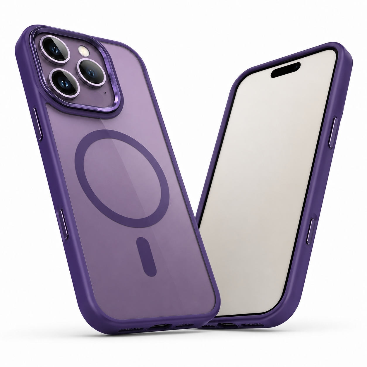 Frosted MagSafe Matte Hybrid Case for Apple iPhone 16 Pro Max - Deep Purple