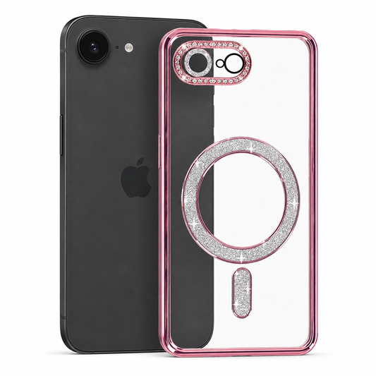 Glitter Electroplated MagSafe Case for Apple iPhone 17e - Rose Gold