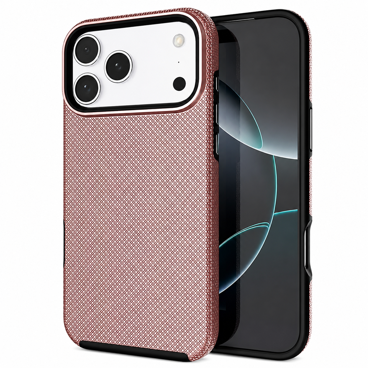 Rose Gold iPhone 17 Pro Max Case, Dotted Comm Case, MagSafe Phone Case, Shockproof Protective Cover