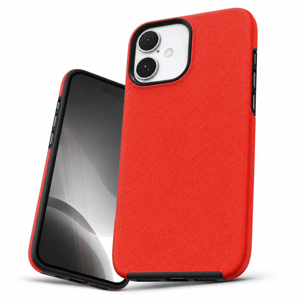 Dotted Protective Case for Apple iPhone 16 – Red