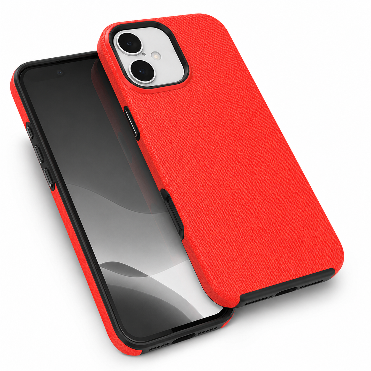 Dotted Protective Case for Apple iPhone 16 – Red