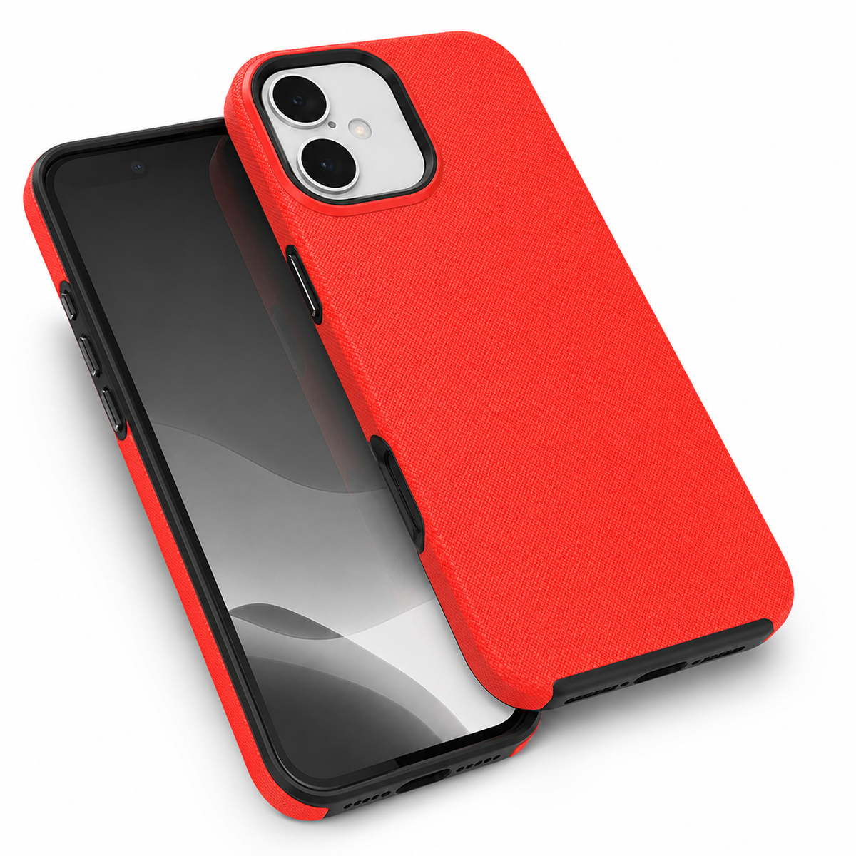 Dotted Protective Case for Apple iPhone 16 – Red