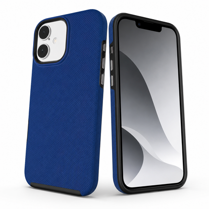 Navy blue iPhone 16 cover with anti-slip dotted texture