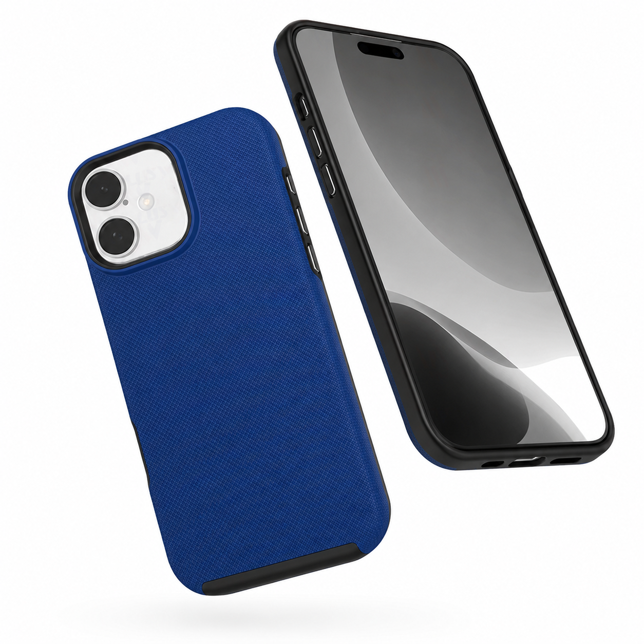 Impact-resistant navy blue mobile cover for Apple iPhone 16